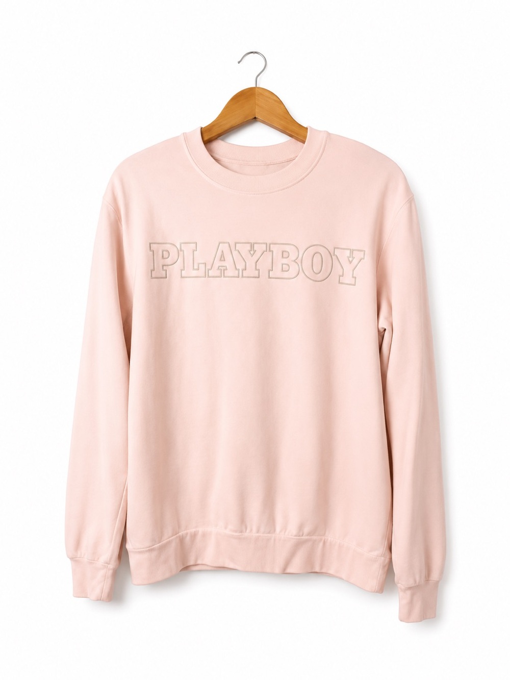 Playboy Pink Peach Logo Sweatshirt Small Y2K Coquette Lounge Athleisure Iconic